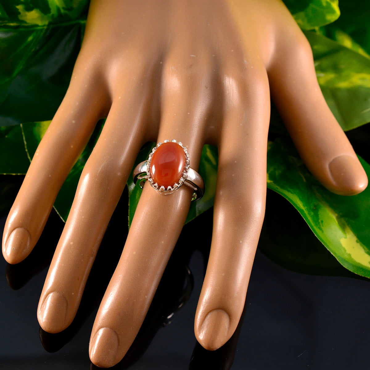 Meera Romantic Red Solitaire Ring