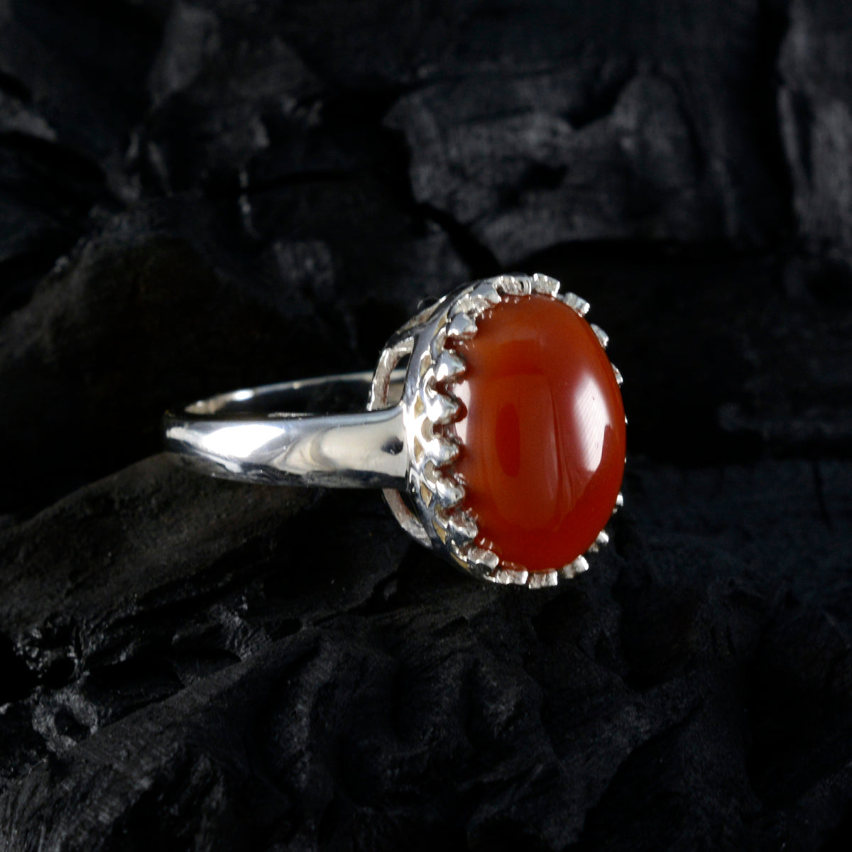 Meera Romantic Red Solitaire Ring
