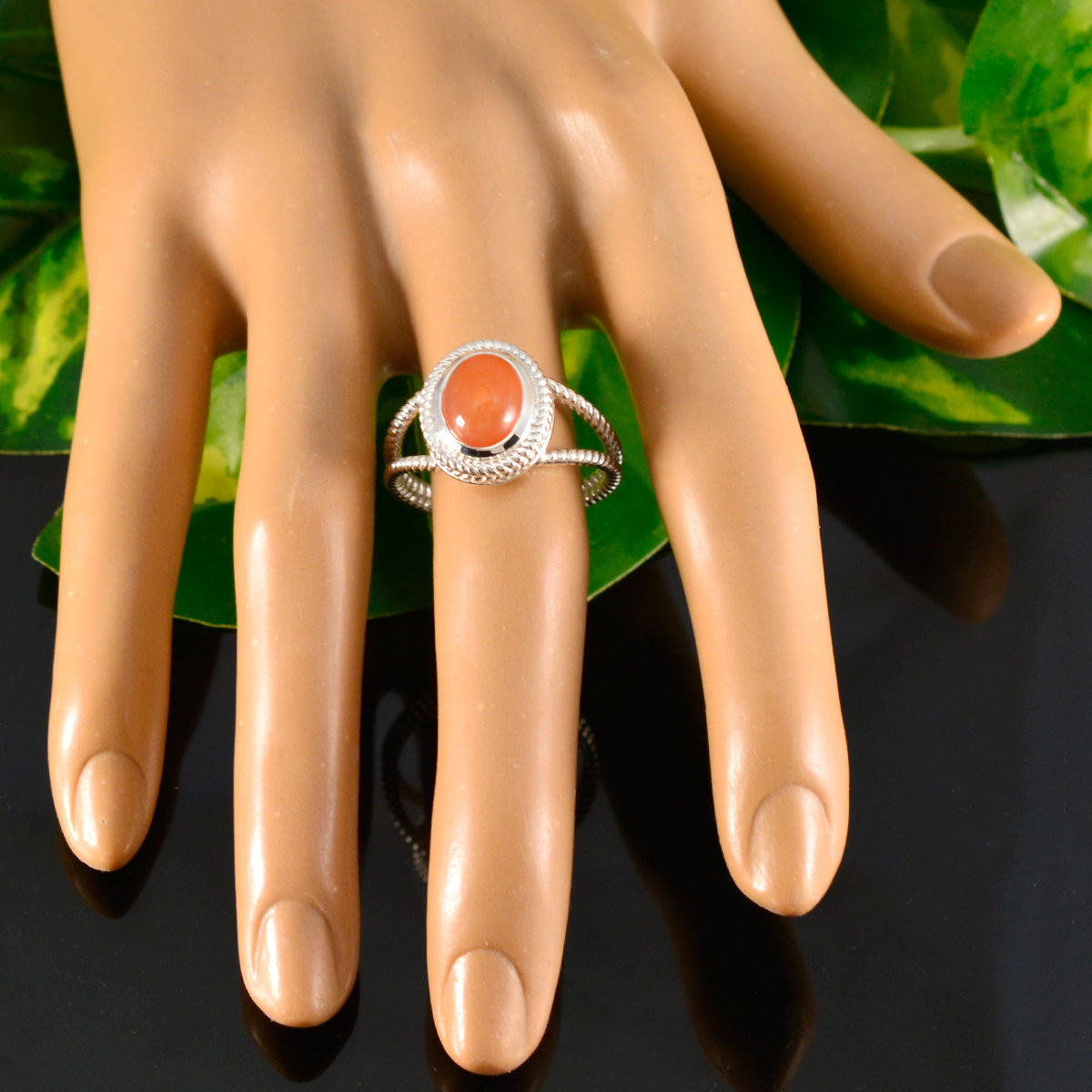 Julia Rope-Wire Red Solitaire Ring