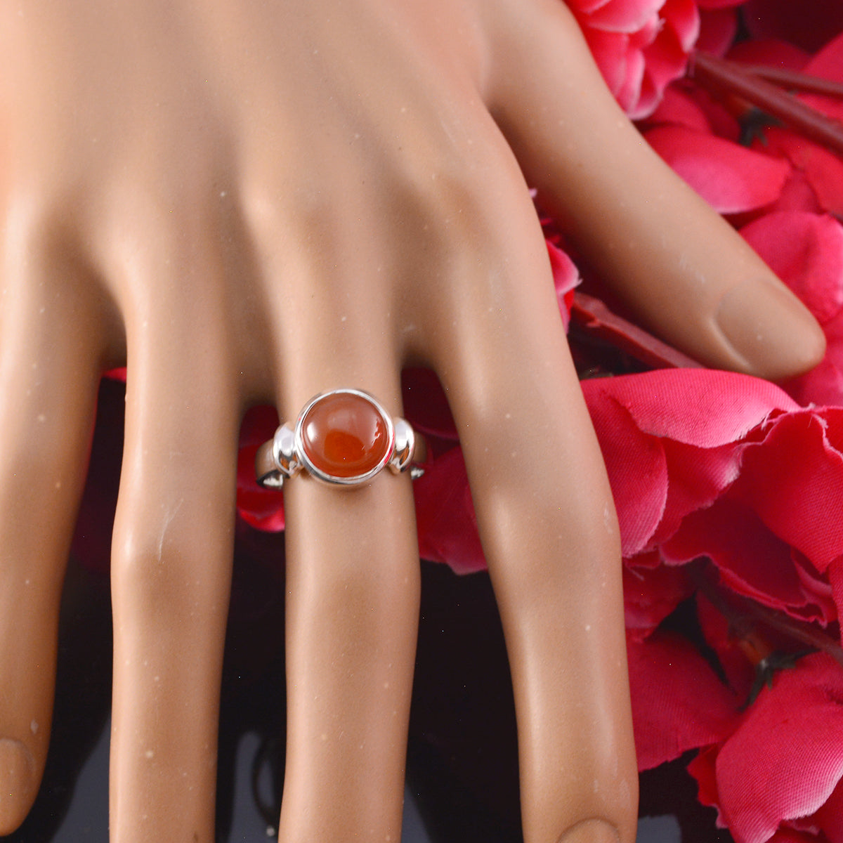 Amelia Contemporary Red Solitaire Ring