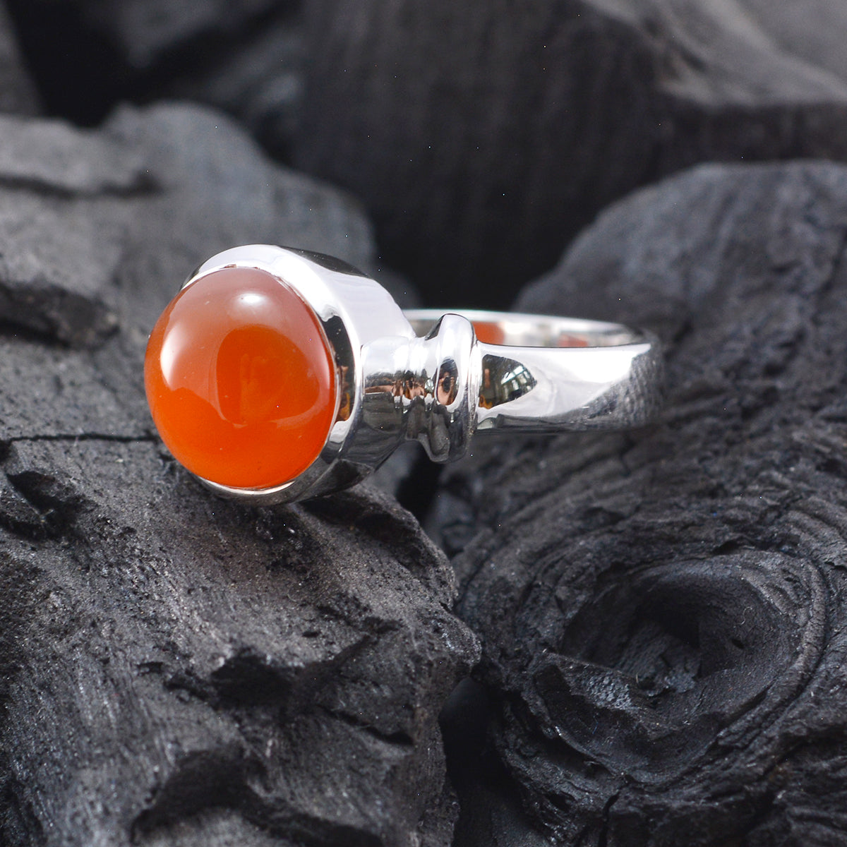Amelia Contemporary Red Solitaire Ring