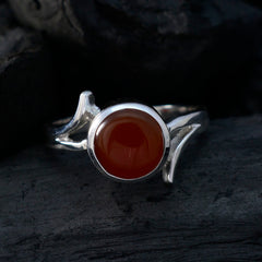 Anna Abstract Red Solitaire Ring