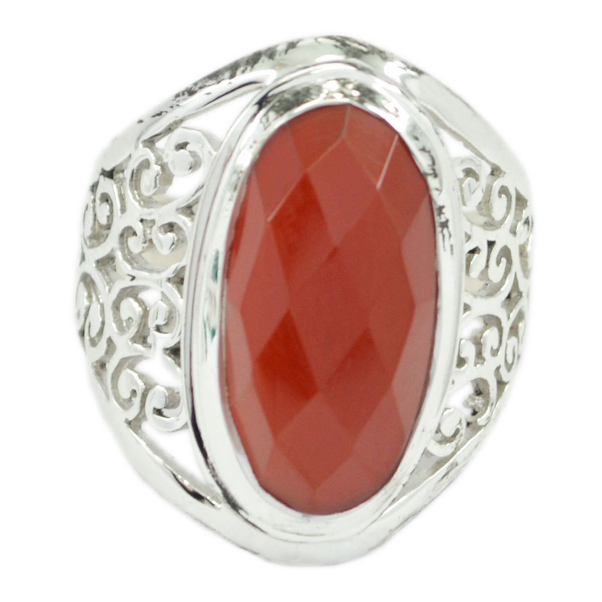 Isla Filigree Red Solitaire Ring Red onyx Red