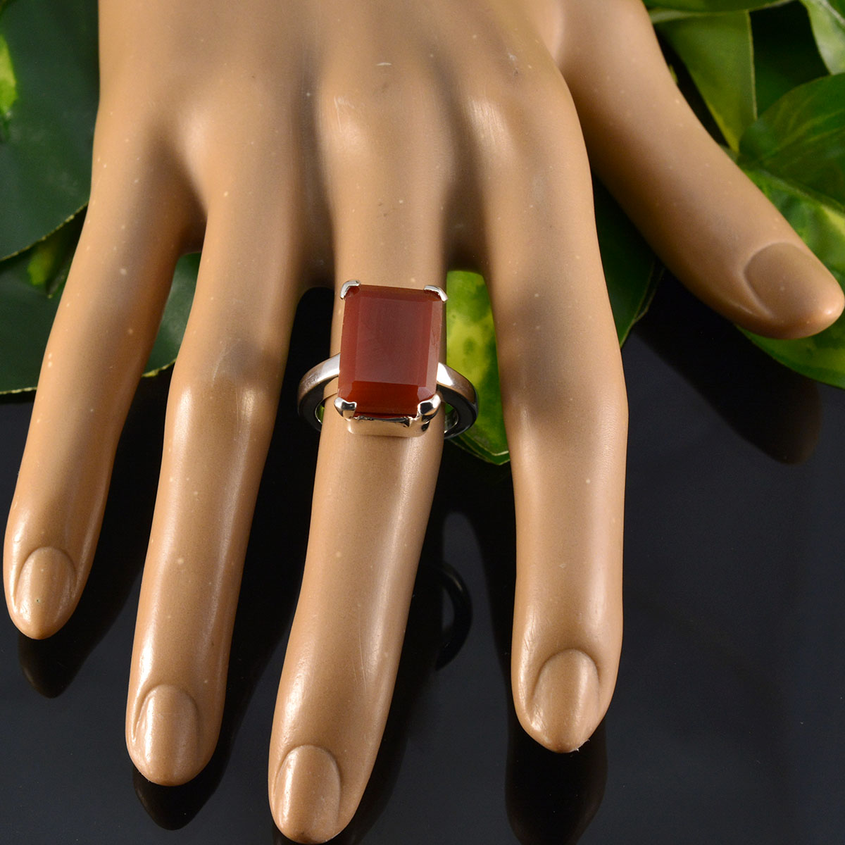 Priya Modern Red Solitaire Ring