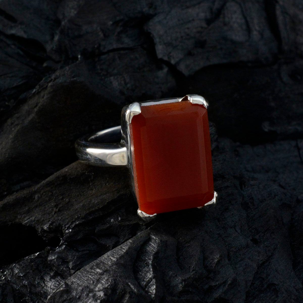 Priya Modern Red Solitaire Ring