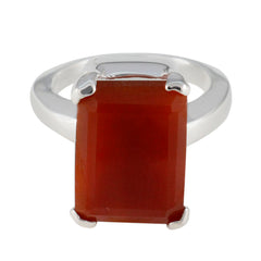 Priya Modern Red Solitaire Ring Red Onyx Red