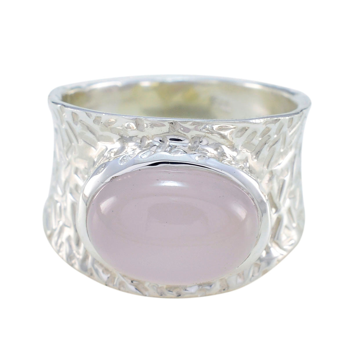 Lili engravings Pink Solitaire Ring Rose Quartz Pink