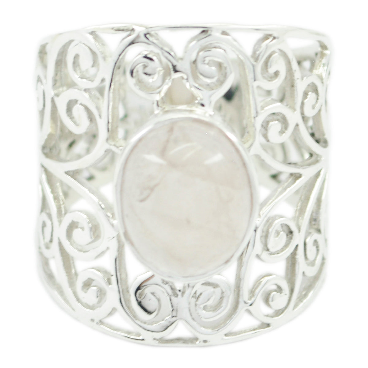 Kennedy Filigree Pink Solitaire Ring Rose Quartz Pink