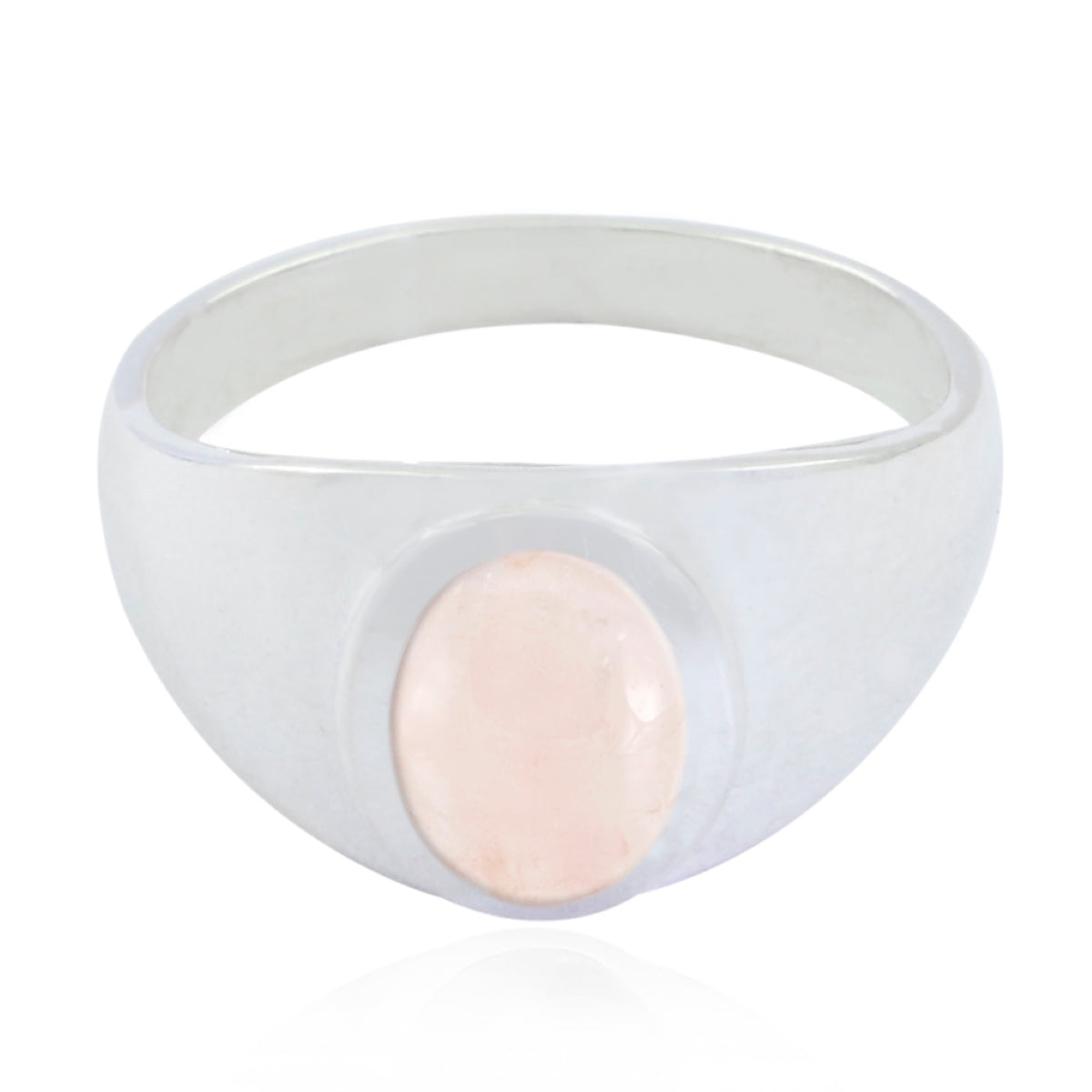 Bianca Artisan Pink Solitaire Ring Rose Quartz Pink