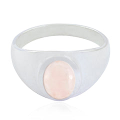 Bianca Artisan Pink Solitaire Ring Rose Quartz Pink