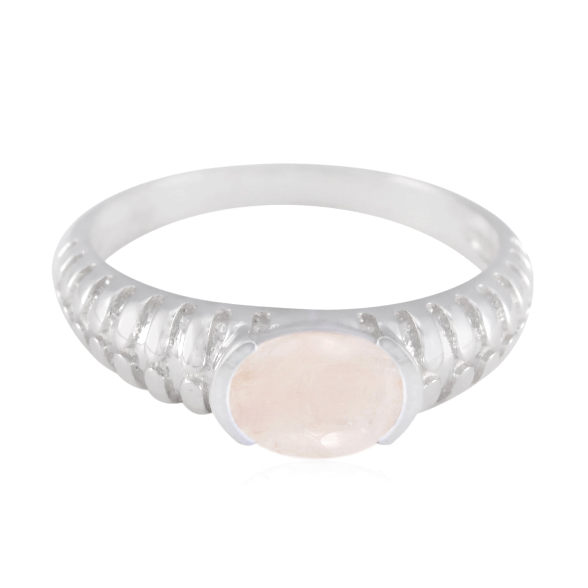 Eva Abstract Pink Solitaire Ring Rose Quartz Pink