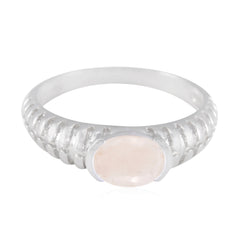Eva Abstract Pink Solitaire Ring Rose Quartz Pink
