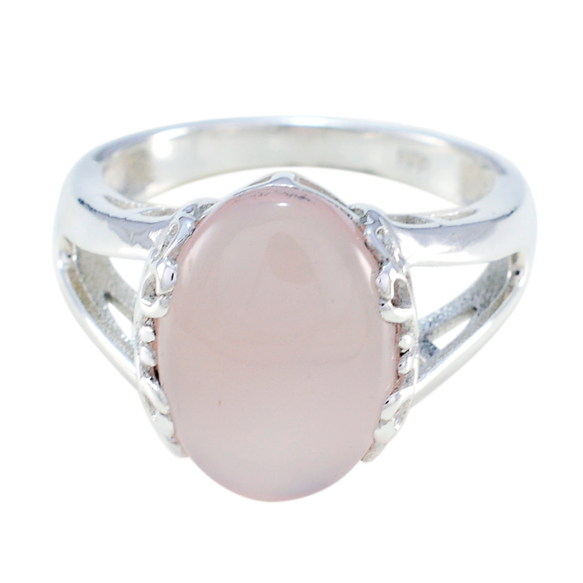 Liyana Trendy Pink Solitaire Ring Rose Quartz Pink
