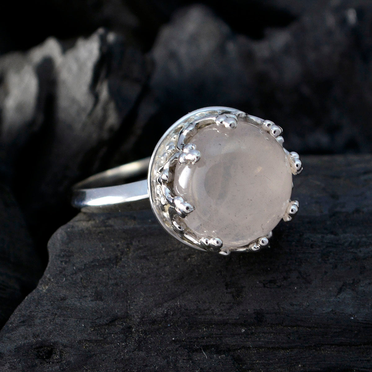 Lucia Art Deco Pink Solitaire Ring