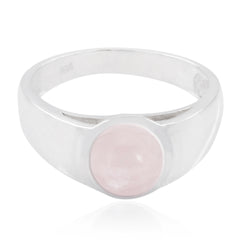 Pauline Trendy Pink Solitaire Ring Rose Quartz Pink