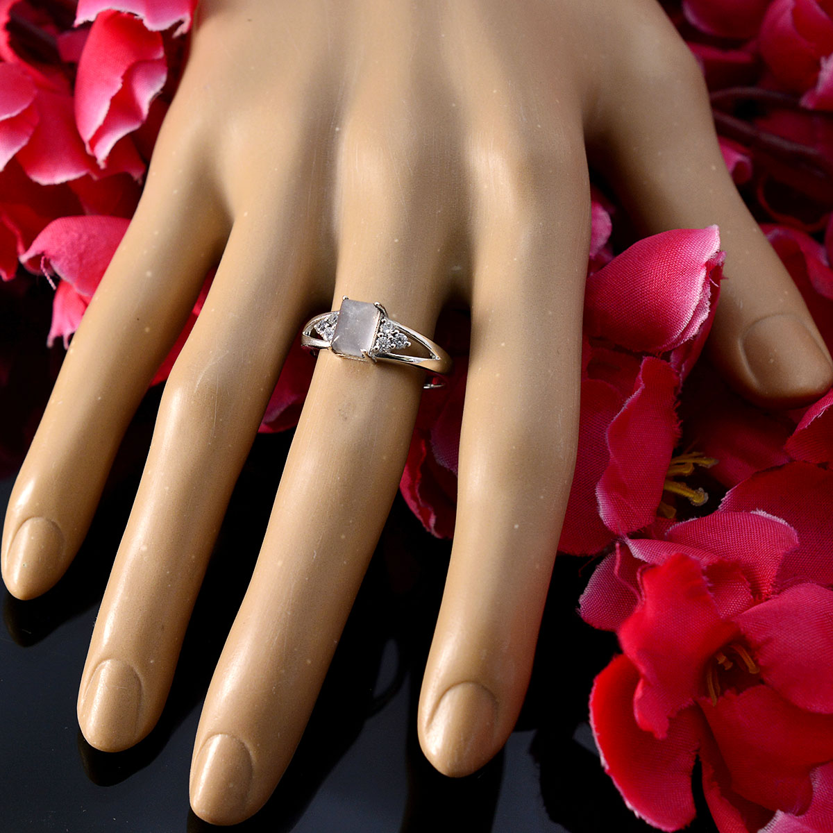 Ayesha Romantic Pink Halo Ring
