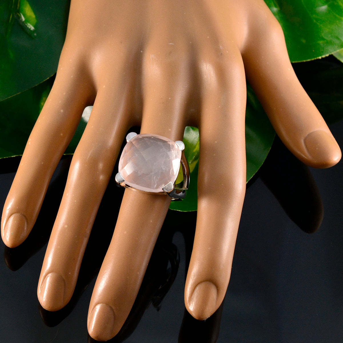 Ida Retro Pink Solitaire Ring