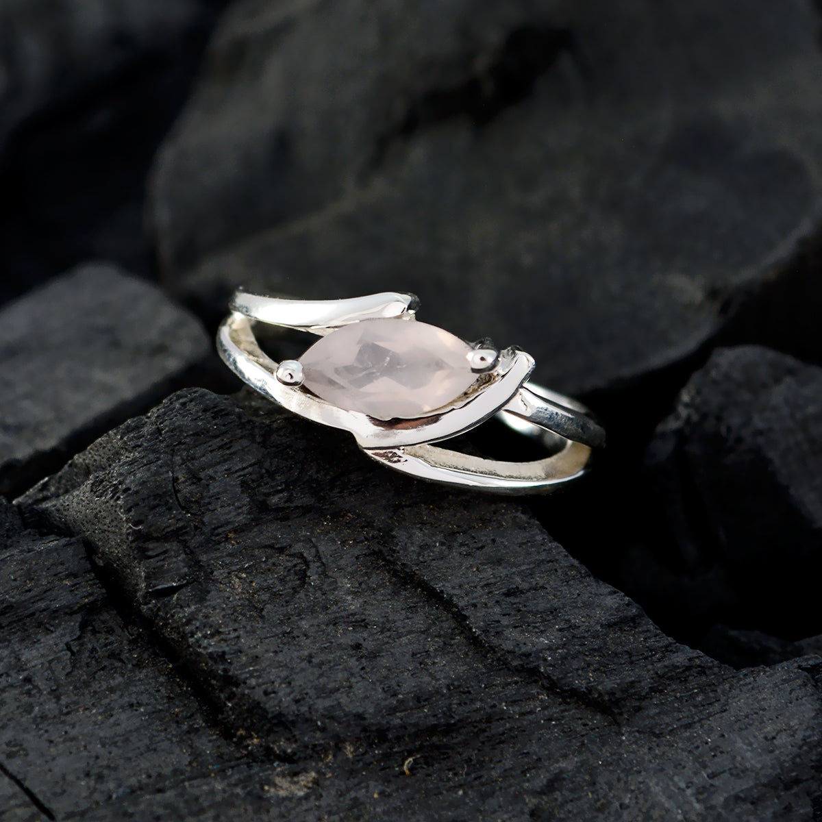 Jia Modern Pink Solitaire Ring