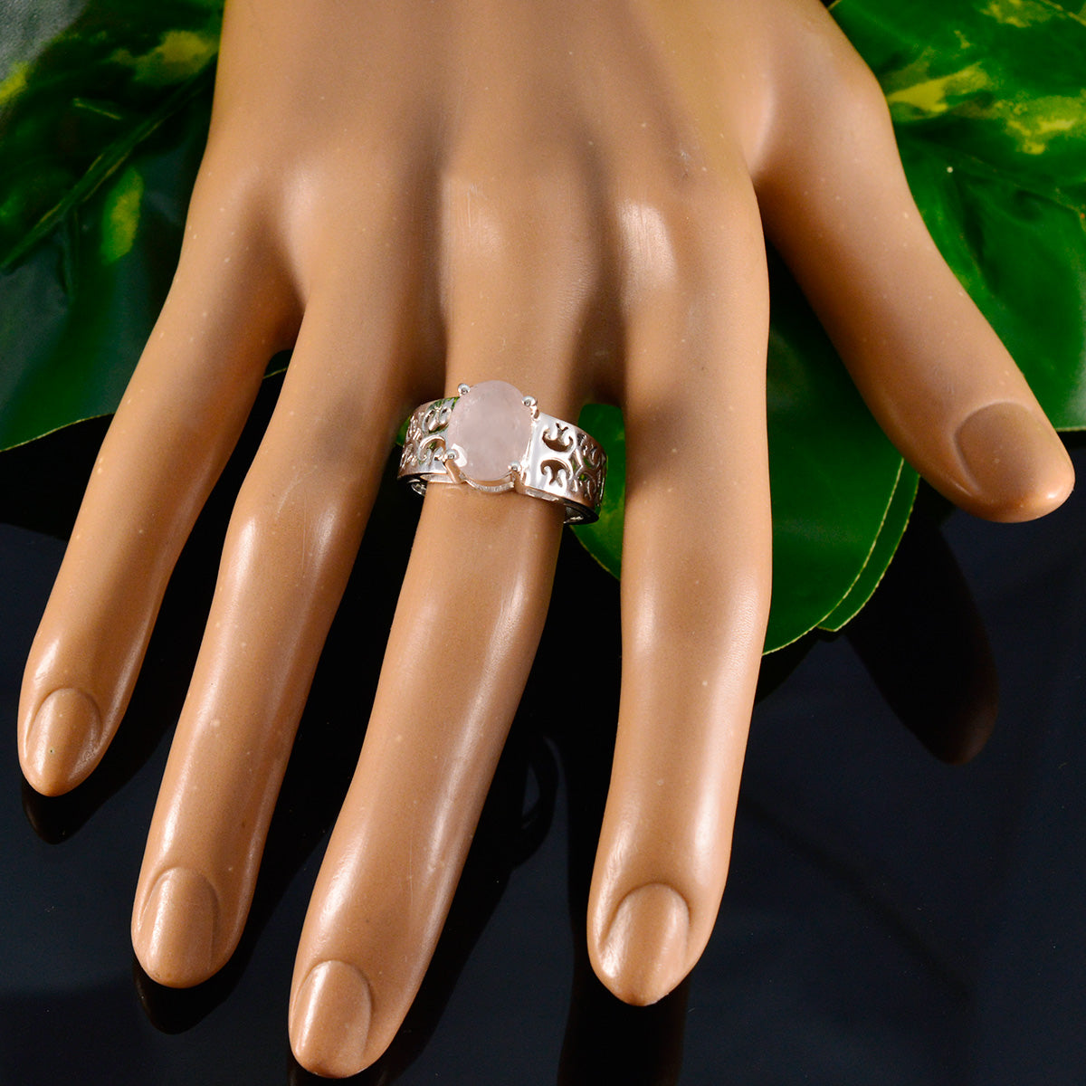 Pilar Filigree Pink Solitaire Ring