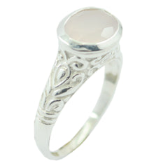 Araya Art Deco Pink Solitaire Ring Rose Quartz Pink