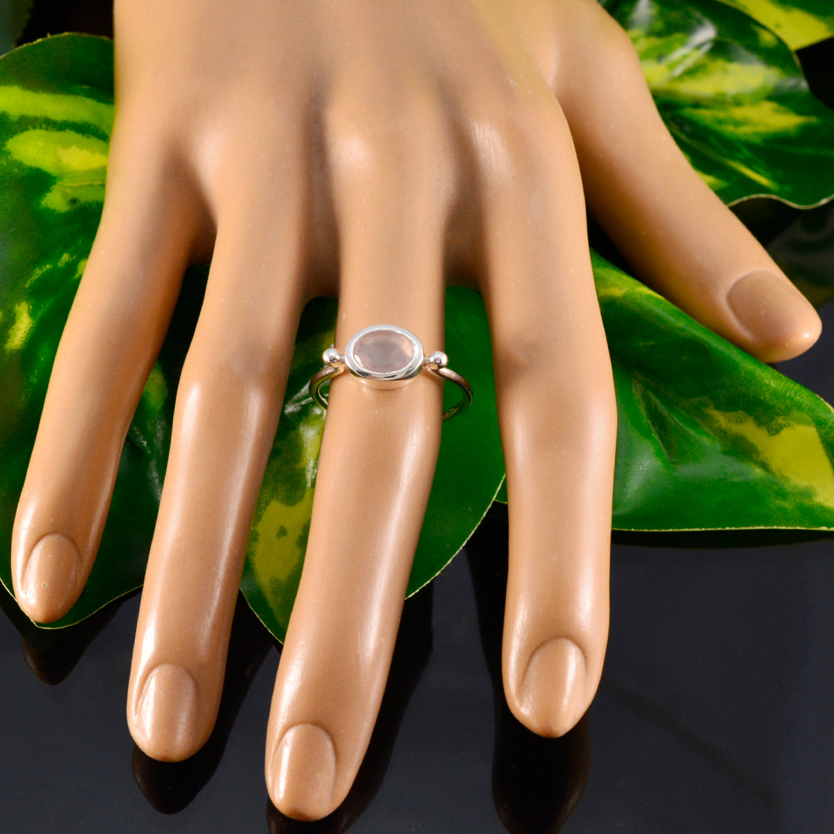 Dewi Abstract Pink Solitaire Ring