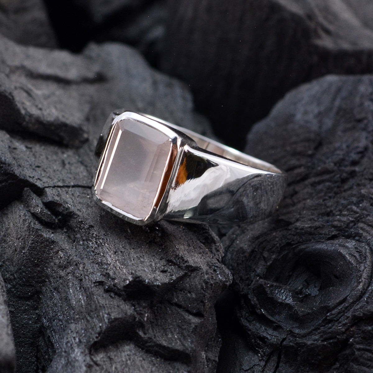 Nisa Signet Pink Solitaire Ring