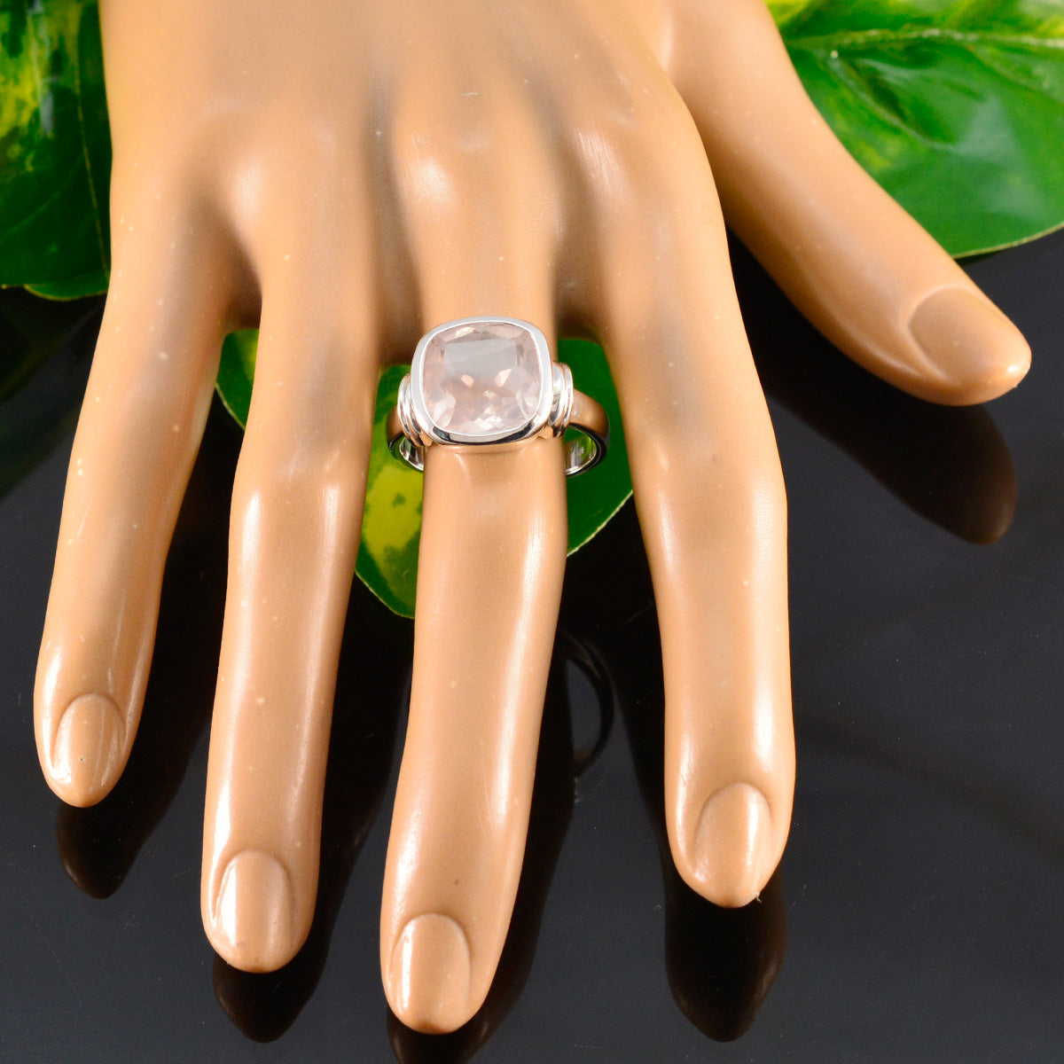 Abigail Contemporary Pink Solitaire Ring