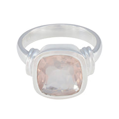 Abigail Contemporary Pink Solitaire Ring Rose Quartz Pink