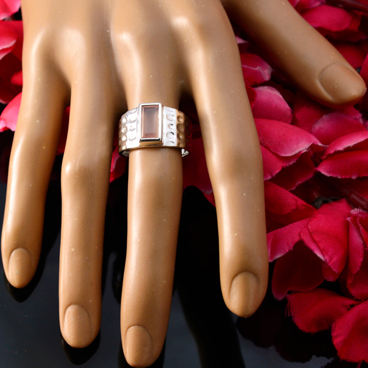 Zoey Signet Pink Solitaire Ring