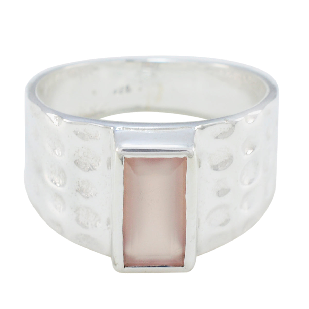 Zoey Signet Pink Solitaire Ring Rose Quartz Pink