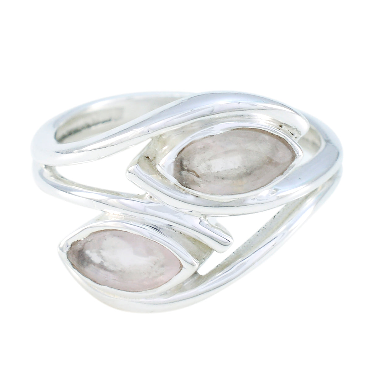 Maria Trendy Pink Toi et Moi Ring Rose Quartz Pink