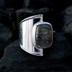 Scarlett Contemporary Black Solitaire Ring