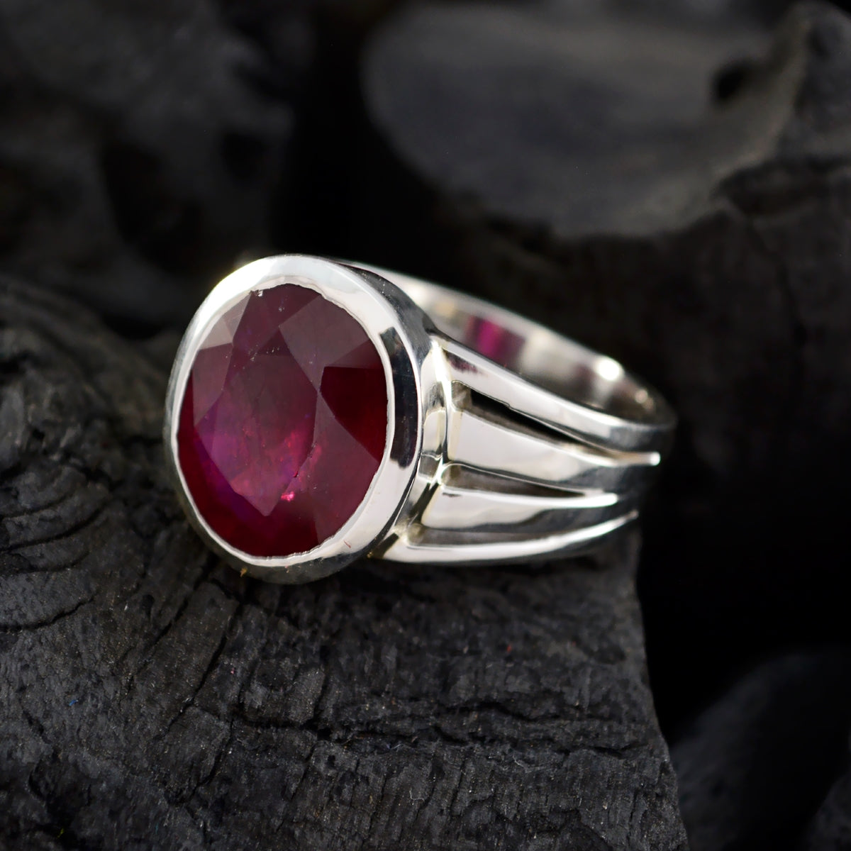 Kristine Cultural Red Solitaire Ring