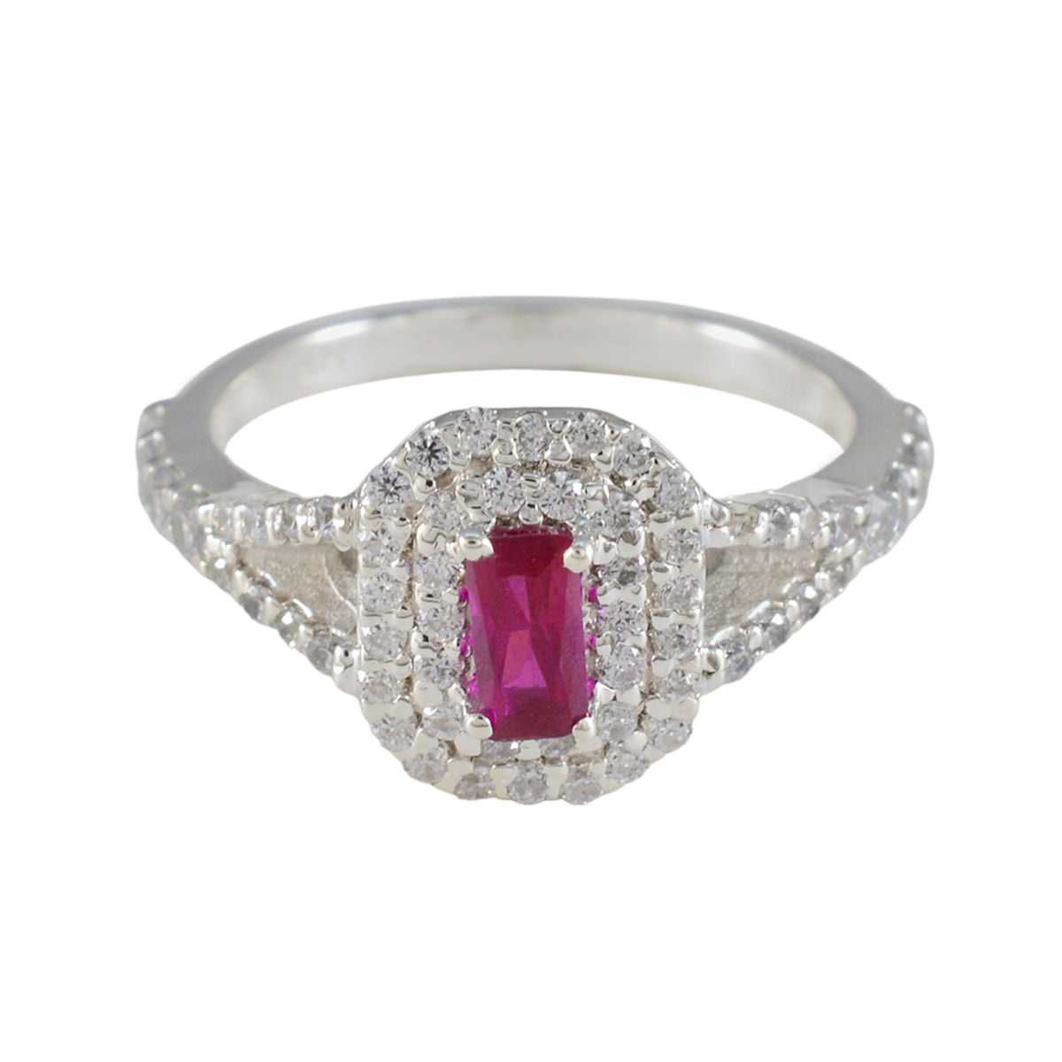 Tereza Glamorous Red Halo Ring Ruby CZ Red