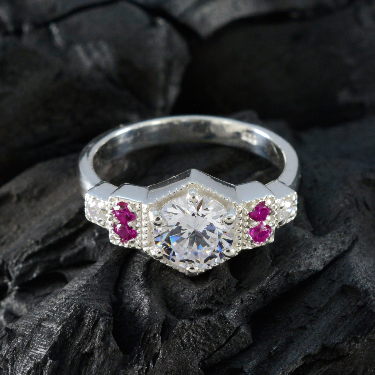 Ananya Boho Red Halo Ring