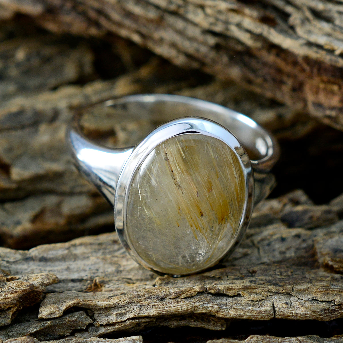 Araya Ethnic Golden Solitaire Ring