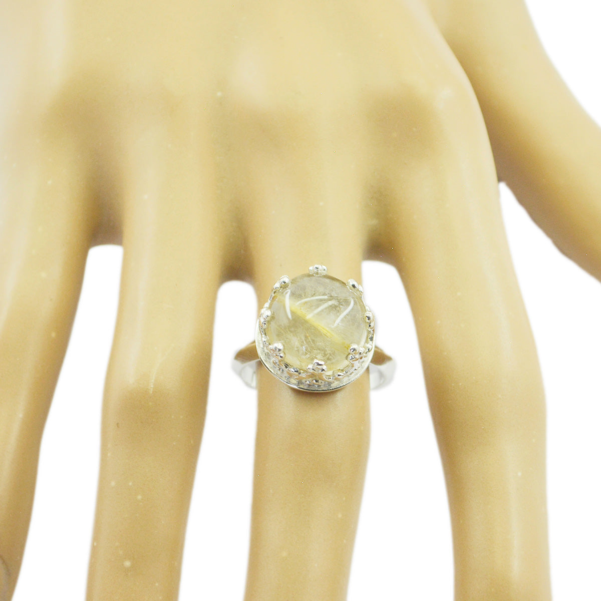 Isadora Art Deco Golden Solitaire Ring