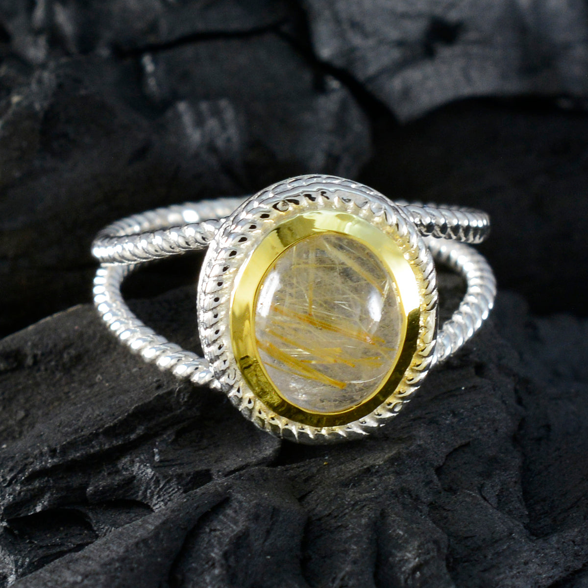 Grace Rope-Wire Golden Solitaire Ring
