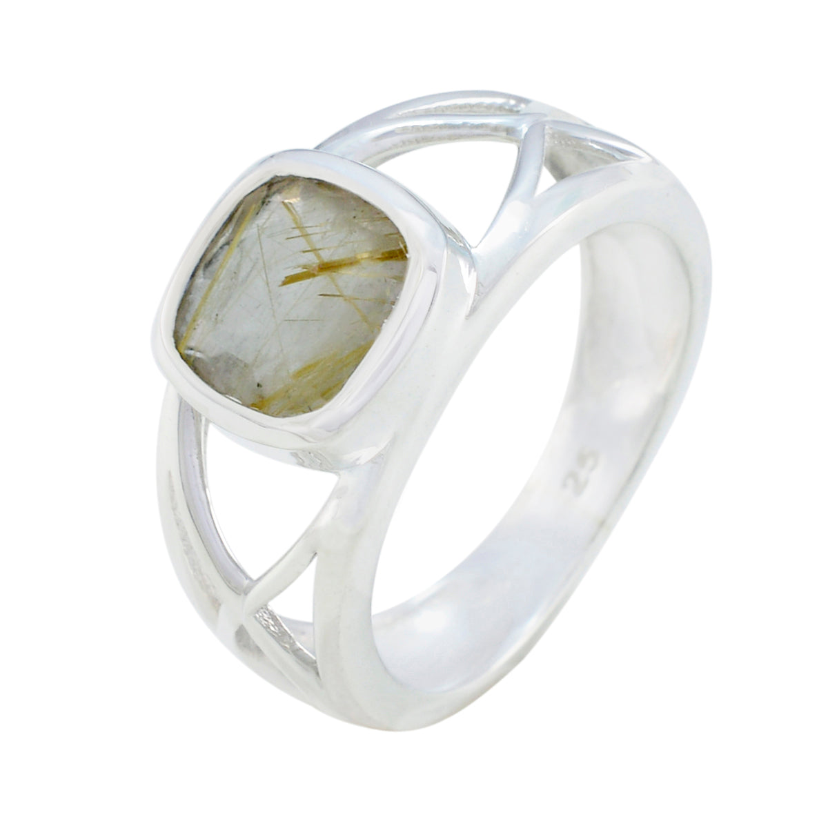 Ines Contemporary Black Solitaire Ring