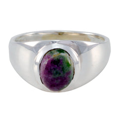 Ana Ethnic Red Solitaire Ring Ruby Zoisite Red