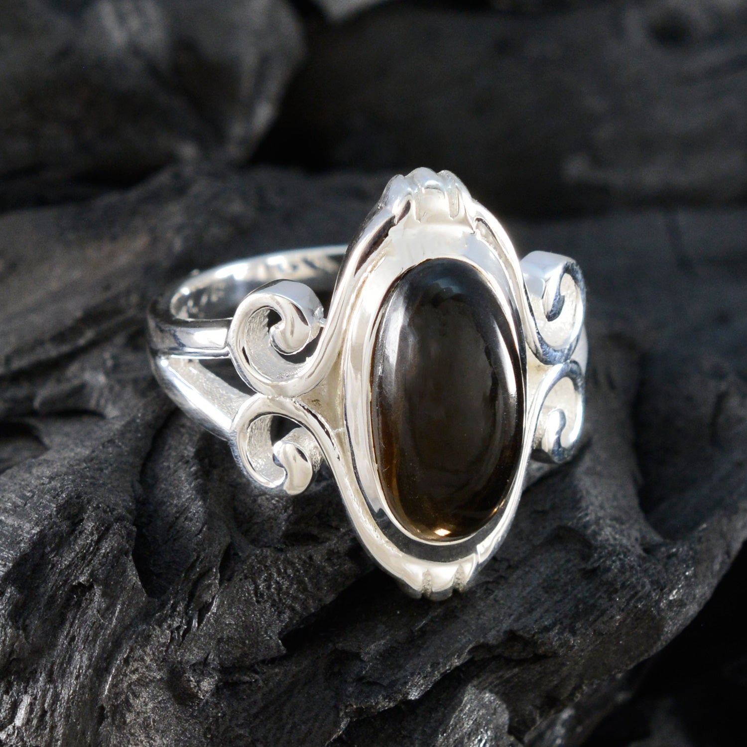 Kristine Glamorous Brown Solitaire Ring