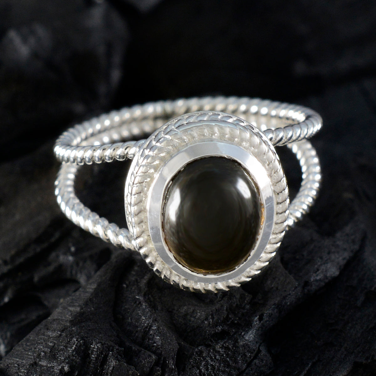 Julieta Rope-Wire Brown Solitaire Ring