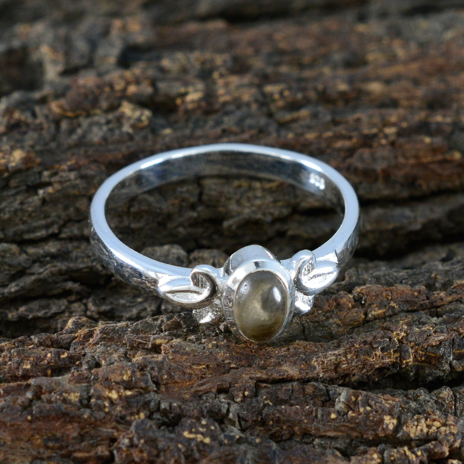 zazlle Abstract Brown Solitaire Ring