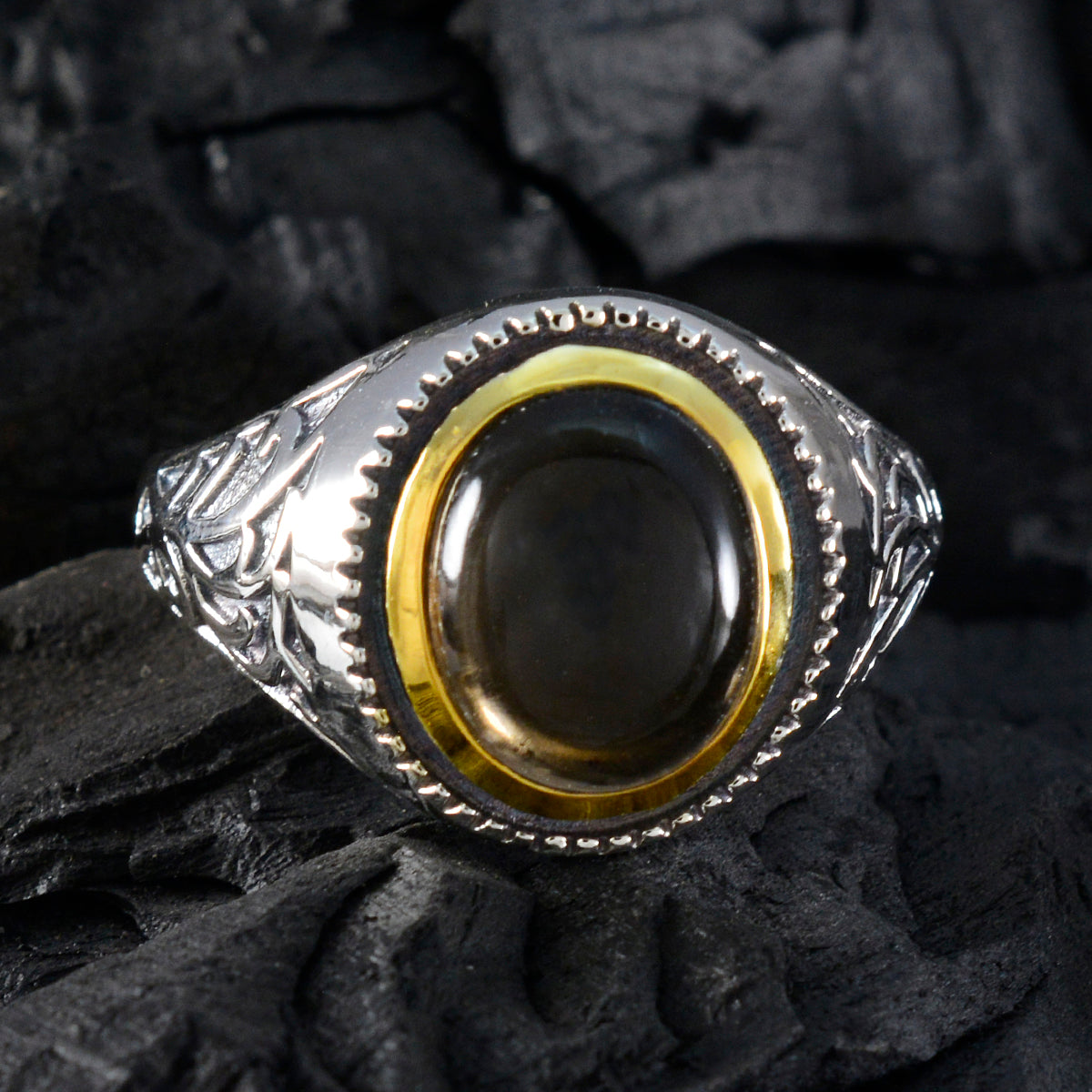 Isabel Filigree Brown Solitaire Ring