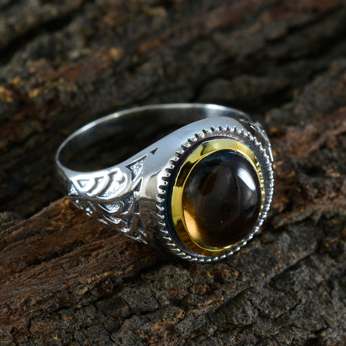 Isabel Filigree Brown Solitaire Ring