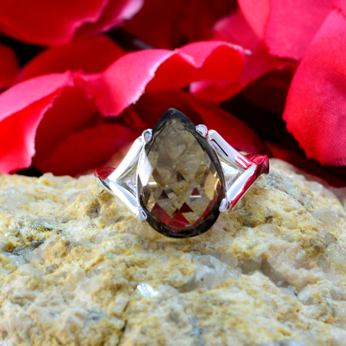 Priya Engagement Brown Solitaire Ring