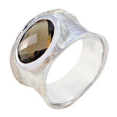 Camilla Oversized Brown Solitaire Band smoky quartz Brown