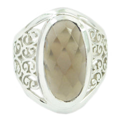 Elena Filigree Brown Solitaire Ring smoky quartz Brown