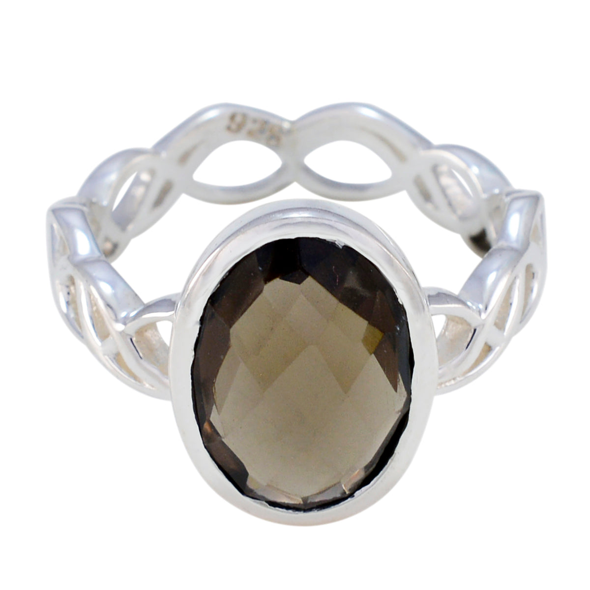 Teresa Rope-Wire Brown Solitaire Ring Smoky Quartz Brown