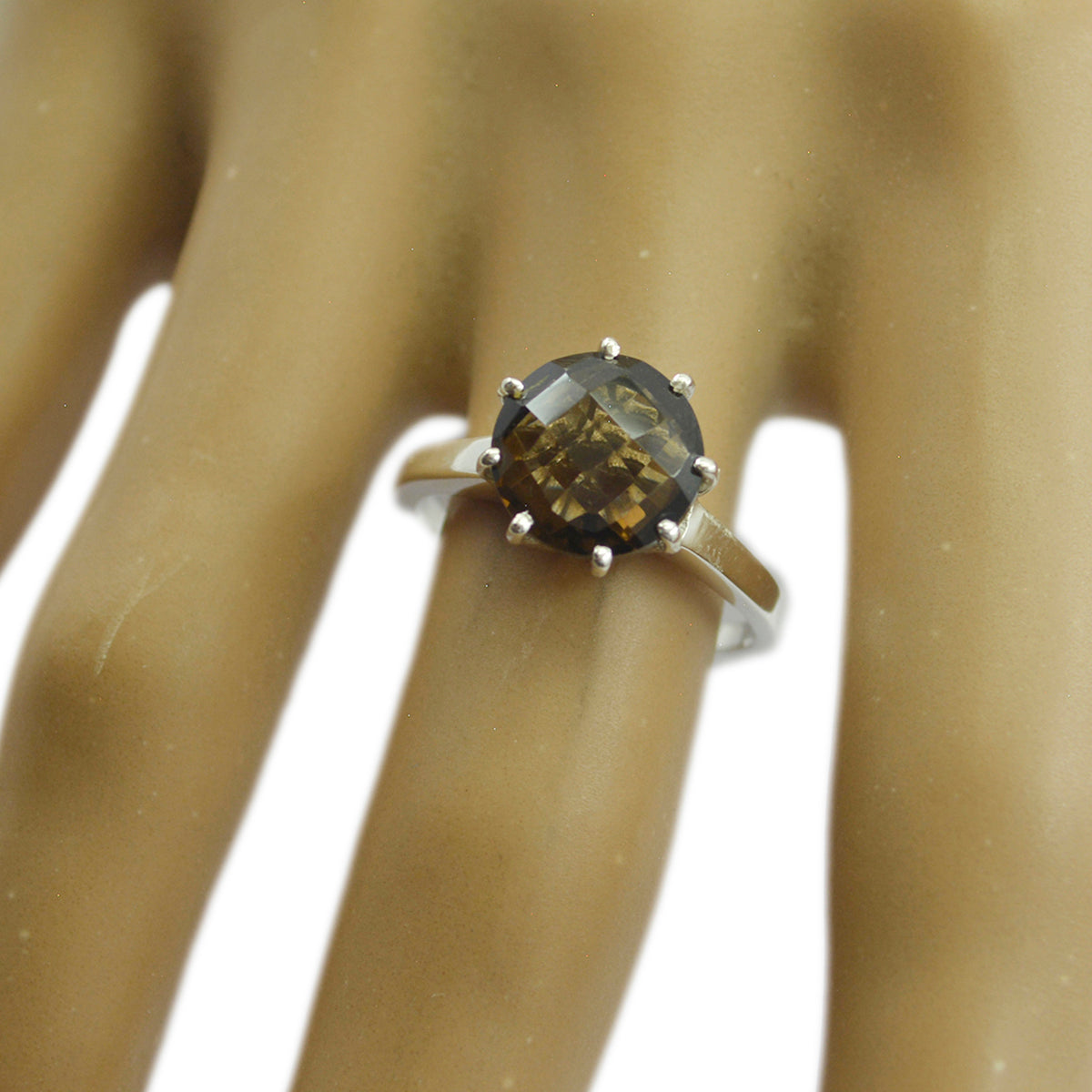 Alina Luxurious Brown Solitaire Ring